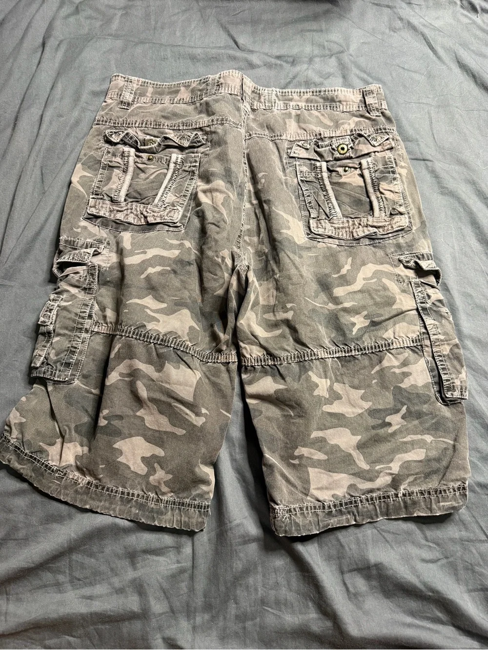 Men's Camo Cargo Shorts - Gray Woodland